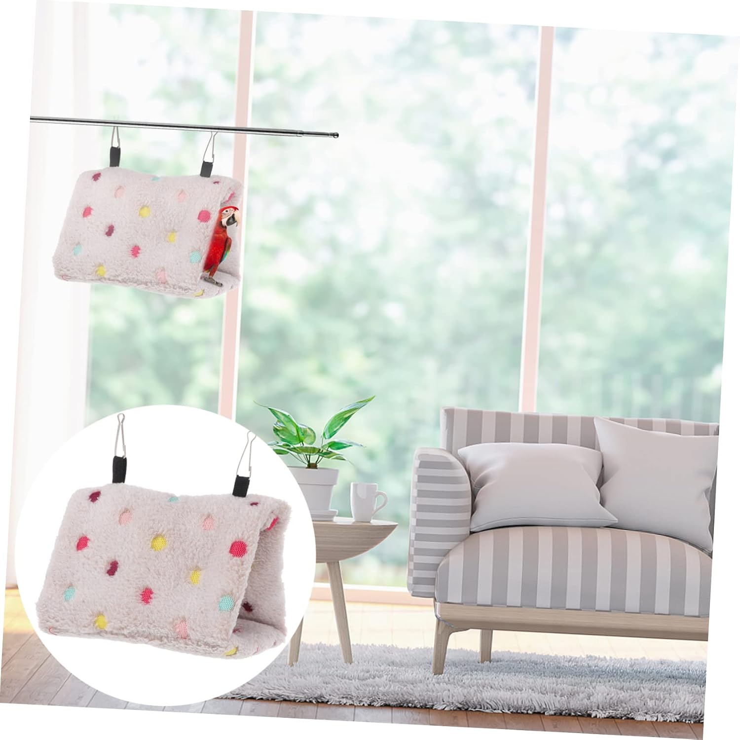 Mipcase 2pcs Warm Cotton Parrot Hammock Stylish Bird Nest for Cozy Hanging Shelter for Parakeets Cockatiels and Other Small Birds Ideal Bird Cage Accessory