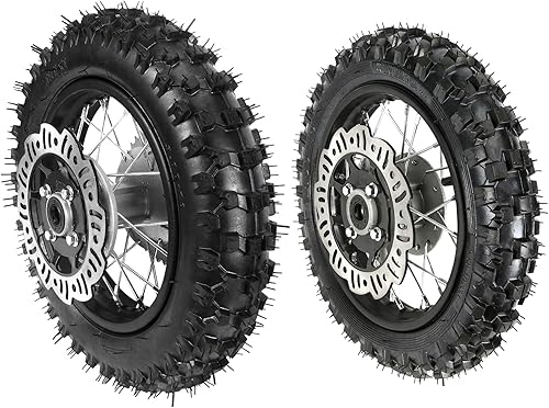 Miniatura 18 de Neumático y llanta delantera 60/100-14 + trasera 80/100-12 con rodamiento de 0.591 in para todoterreno Dirt Pit Bike Apollo Taotao Coolster SSR 110