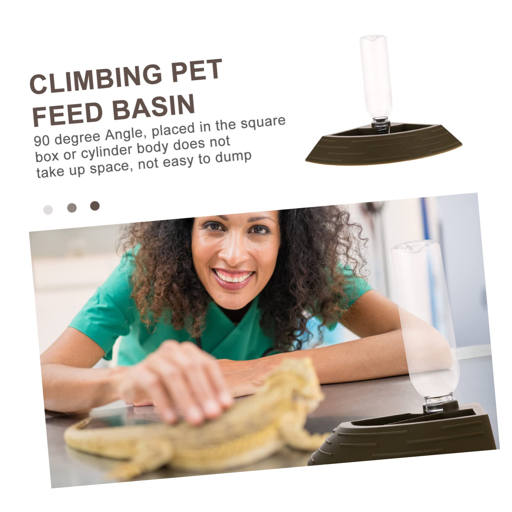 GRIRIW Lizard Water Dispenser Automatic Reptile Food Bowl Color Durable Crawling Pet Feed Dish for Terrarium Water Food for Reptiles