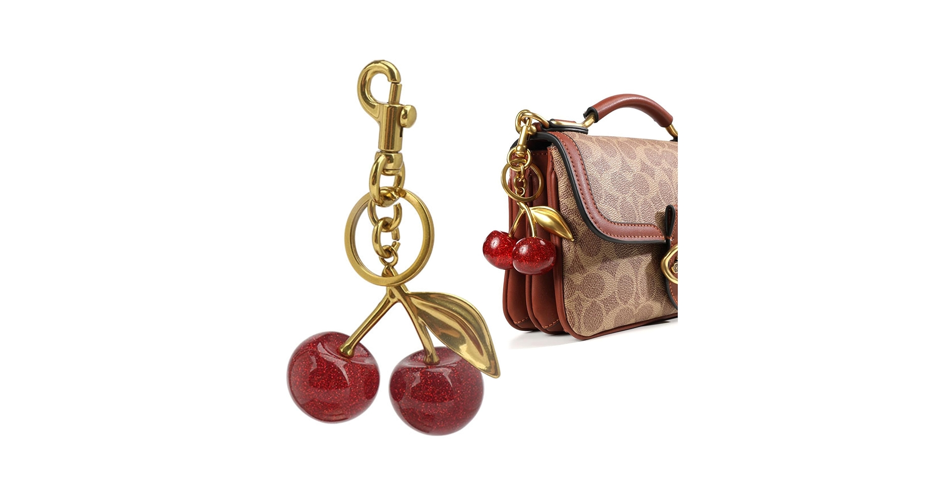 　Cherry　さくらんぼ　Cherries Bag Charm Cherry Keychain/Bag Charm – LoopsofJoyCrochet