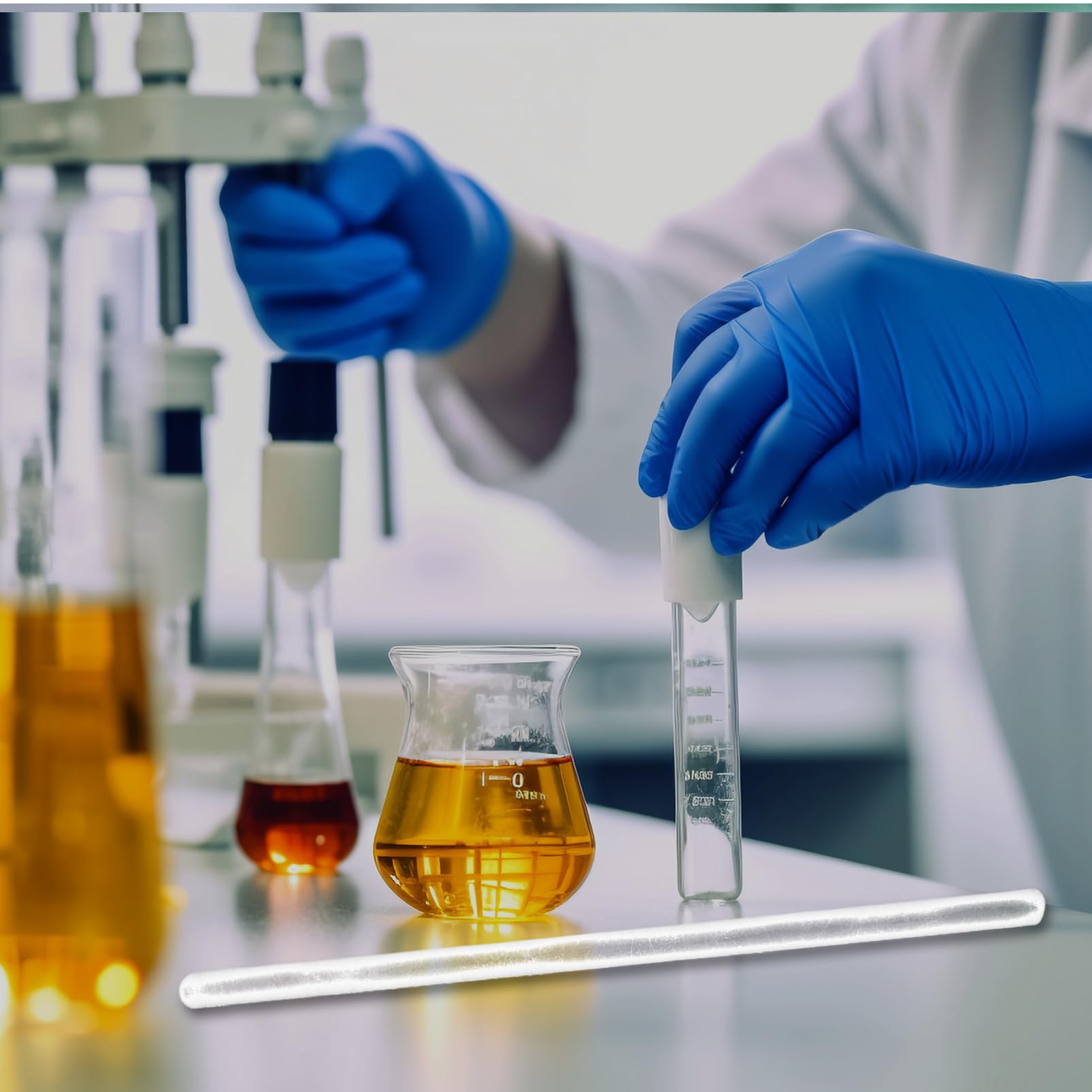 GALPADA Bastoncini di Vetro Resistenti per Mescolare in Laboratorio 20 Pezzi e Privi di Sbavature Estremità Arrotondate per Esperimenti e Cucina