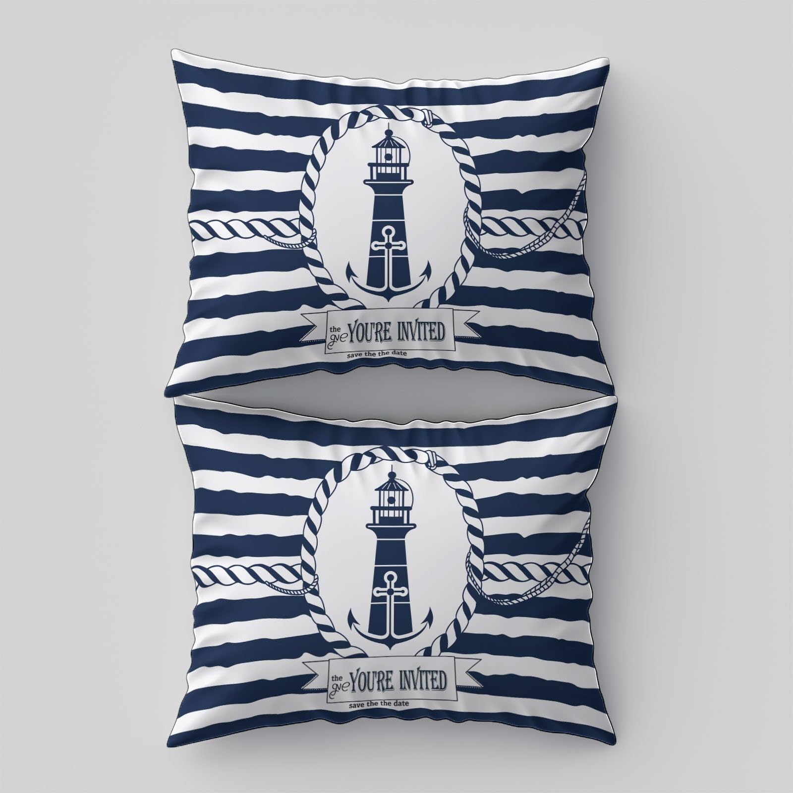 Generico Set copripiumino Nautico Linea Mezzo Marinaio Matrimoniale deluxe in microfibra, 3 pezzi Copripiumini da 180 × 220 cm e 2 federe da 50 x 80 cm, Bianco