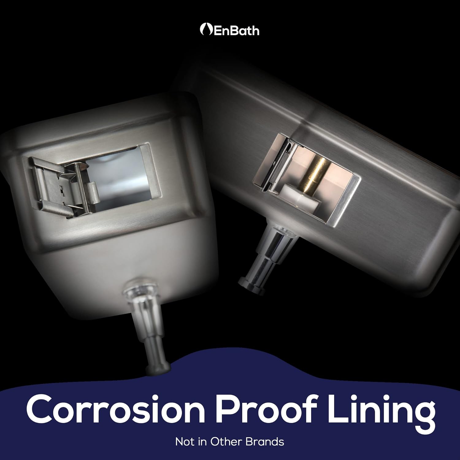 Commercial Soap Dispenser Wall Mount – Horizontal Stainless Steel Wall Mounted Soap Dispenser for Bathroom - New Superior Design with Anti-Leak Pump and Corrosion-Proof Lining- 37oz (1100ml) by EnBath - Image 4