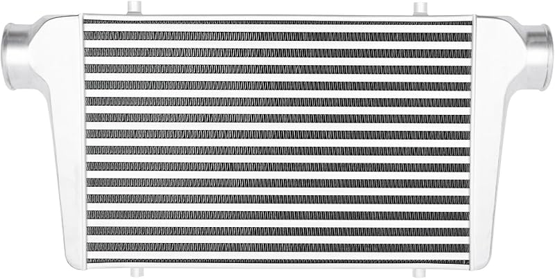 Intercooler frontal para turbo KONKENIE polido com entrada e saída de 7,62 cm – Modelo universal