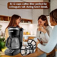 Vista 4 de Filtros de café reutilizables, 4 paquetes, 8-12 tazas, filtro de café para cesta permanente, reutilizable para Mr. Coffee, cafetera Black & Decker