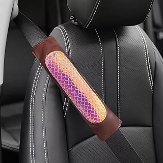 غطاء غطاء غطاء جلد مبطن فيبر لحزام أمان السيارة مكونة من قطعتين مناسب لكل السيارات - بني فى عاكس إضاءة الوان - من KaberMisr 2020