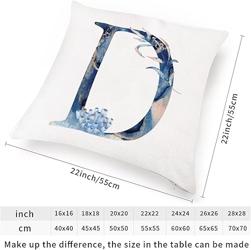 Miniatura 2 de WoGuangis Fundas de cojín personalizadas con monograma de algas marinas, color azul oscuro, diseño de océano y playa, con letra inicial D, almohadas