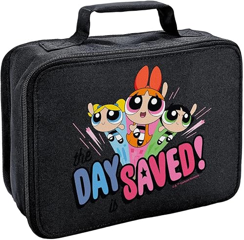 LOGOVISION Powerpuff Girls Day Saved - Lonchera con aislamiento y lados suaves, bolsa de almuerzo reutilizable para trabajo escolar, oficina, sin BPA