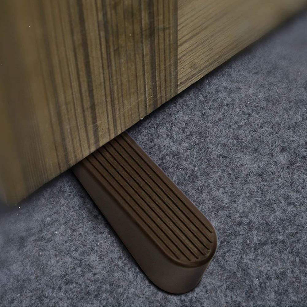 Door Stopper,Anti-Collision Buffer Door Stops Wedge ,Anti-Slip Door Stop Design ,Suitable for All Floor Types and Carpet Heavy Duty Door Jam(4 Pack,Brown): Home Improvement