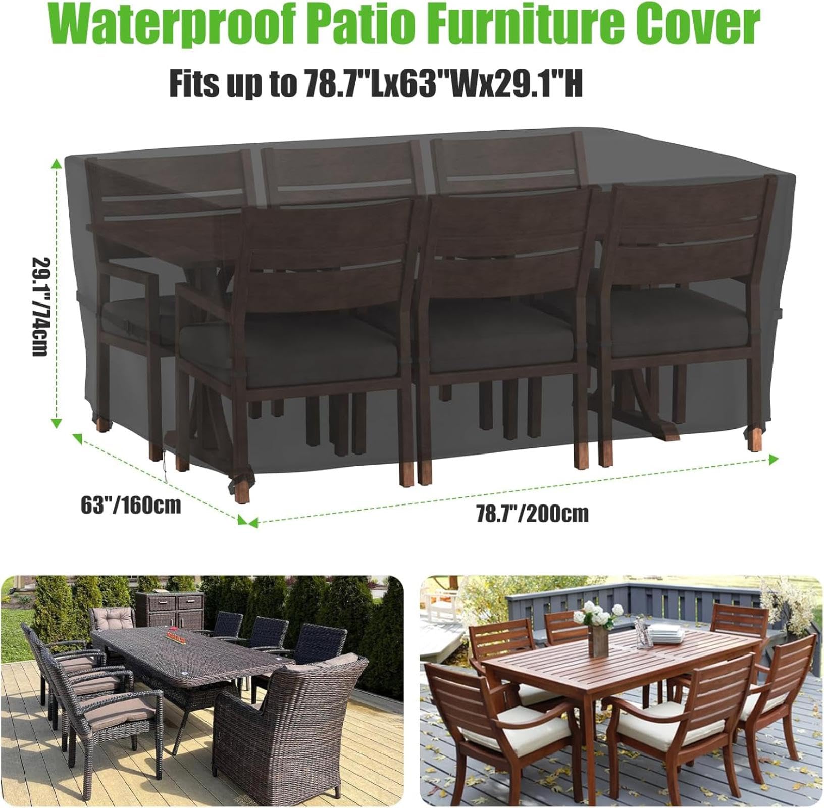 Copertura Per Mobili Da Giardino Da Esterno Impermeabile 140x130x85cm,420d Oxford Copertura Tavolo Esterno Impermeabile Anti-Uv,Antipolvere Per Terrazza Tavolo Sedie Da Giardino