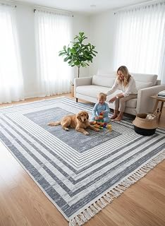 Kilim Çift Taraflı Bohem Seri Dokuma Kilim Gri-Bey