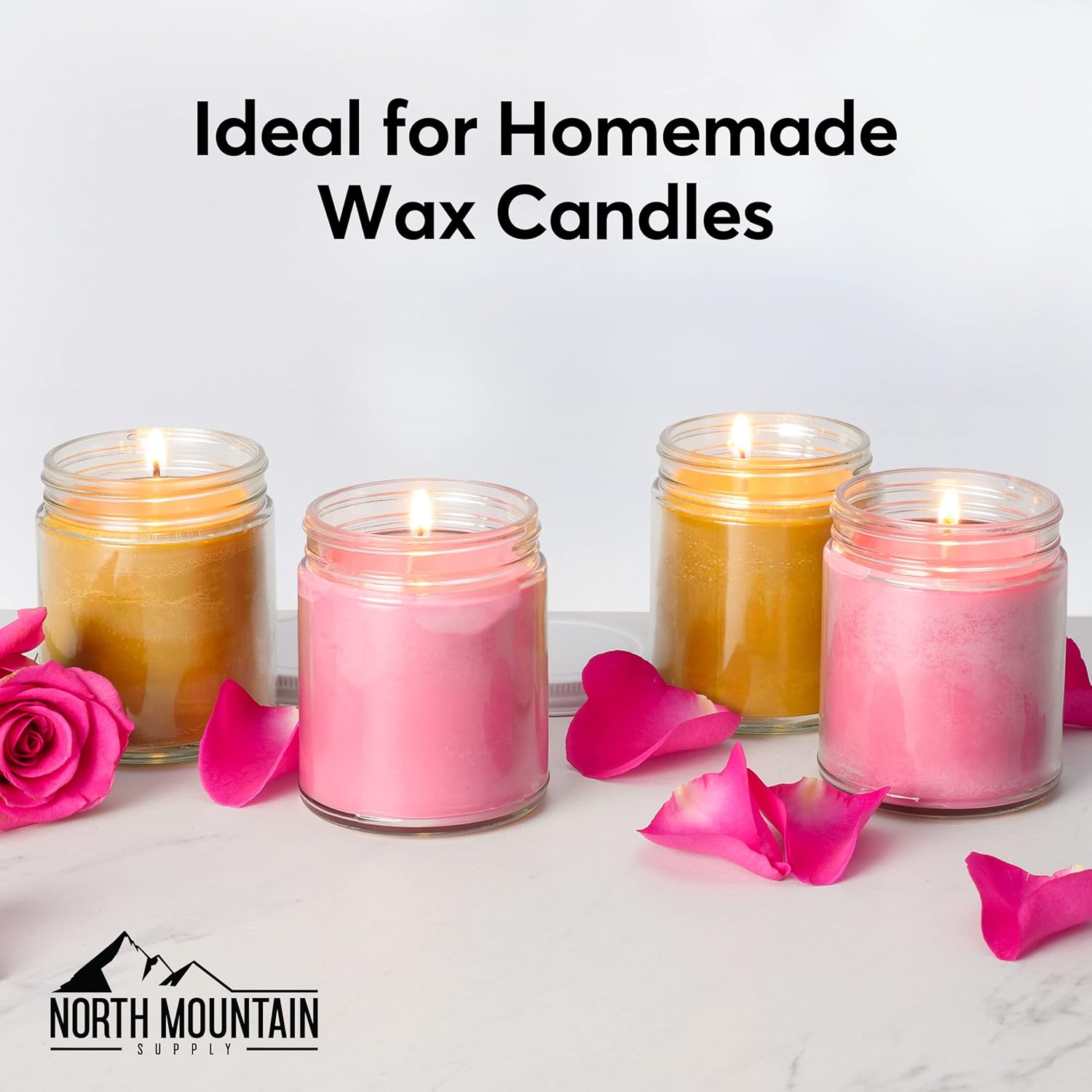 North Mountain Supply 9 Ounce Glass Straight Sided Mason Canning Jars- with 70mm Gold Metal Lids - 132 Jars and Lids (11 Cases of 12)