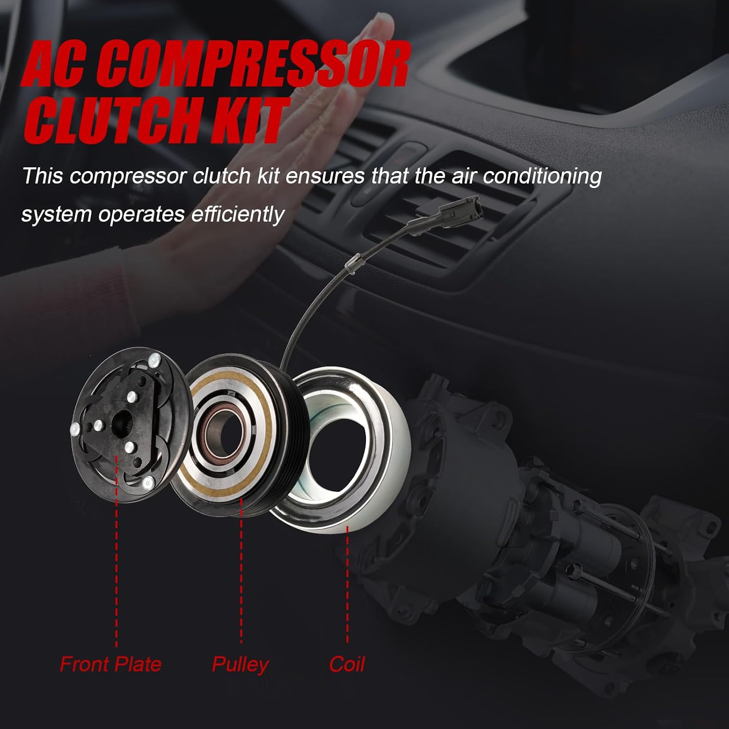 Saihisday 73111SC020 AC Compressor Clutch Kit, Replacement for Subaru Forester H4 2.5L Turbocharged 2011 HNaturally Aspirated 2011 2012 2013
