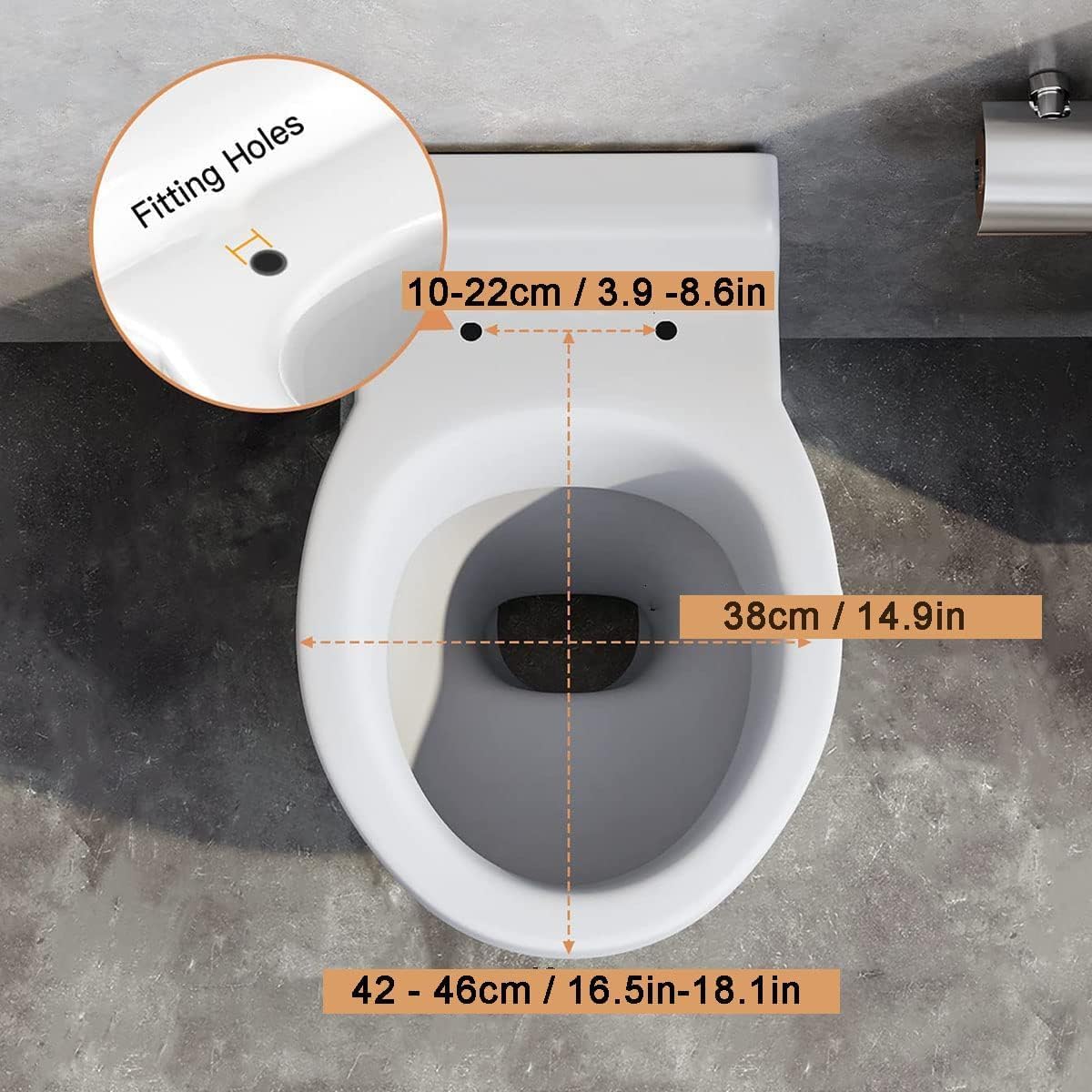 Durable plastic White Cushion-close Elliptical Toilet Seat With Quick-release Mechanism And Adjustable Hinge Standard O-ring Design Easy to clean