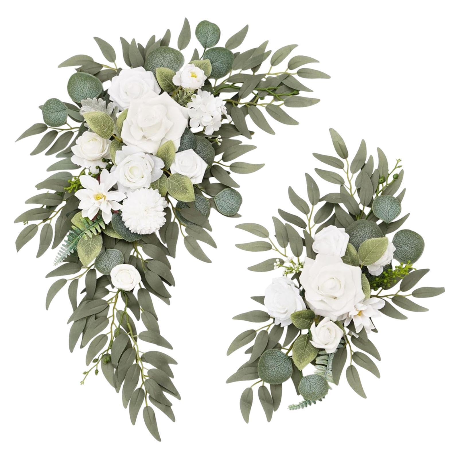 TWISAXC Wedding Arch Flowers Beautifully Crafted Floral Swag With Green Leaves Rustic Decoration As Wedding Reception Backdrops Arch Flowers Artificial Floral Swag