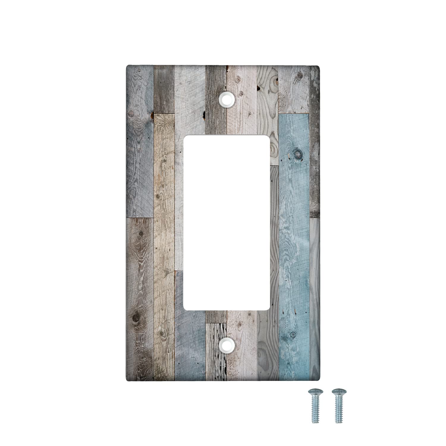 Accesorios de cocina de madera rústica y placas decorativas para interruptores