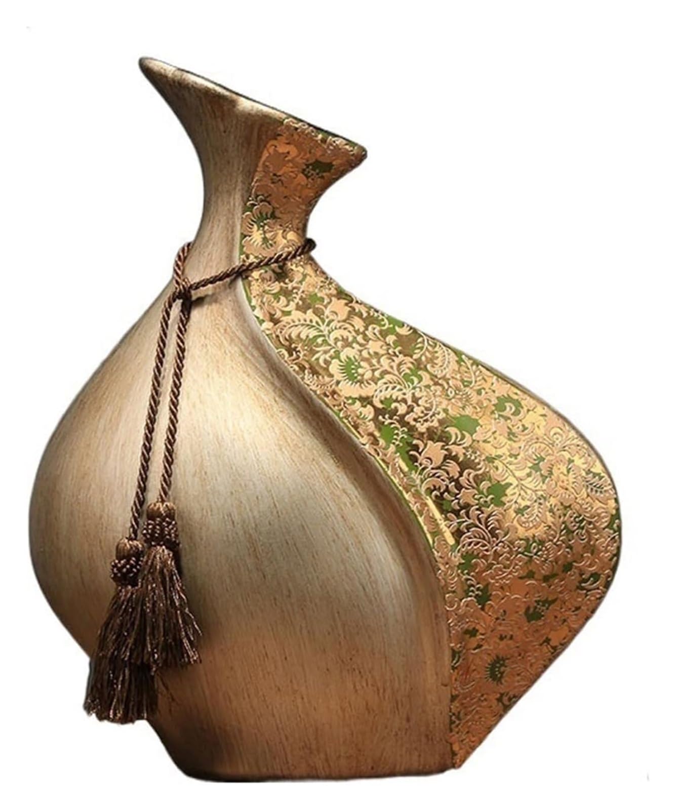 SnamicE Vase Tabletop Floral Ceramic Handmade Floor Ornaments for Living Room Porch,One Color-Grey