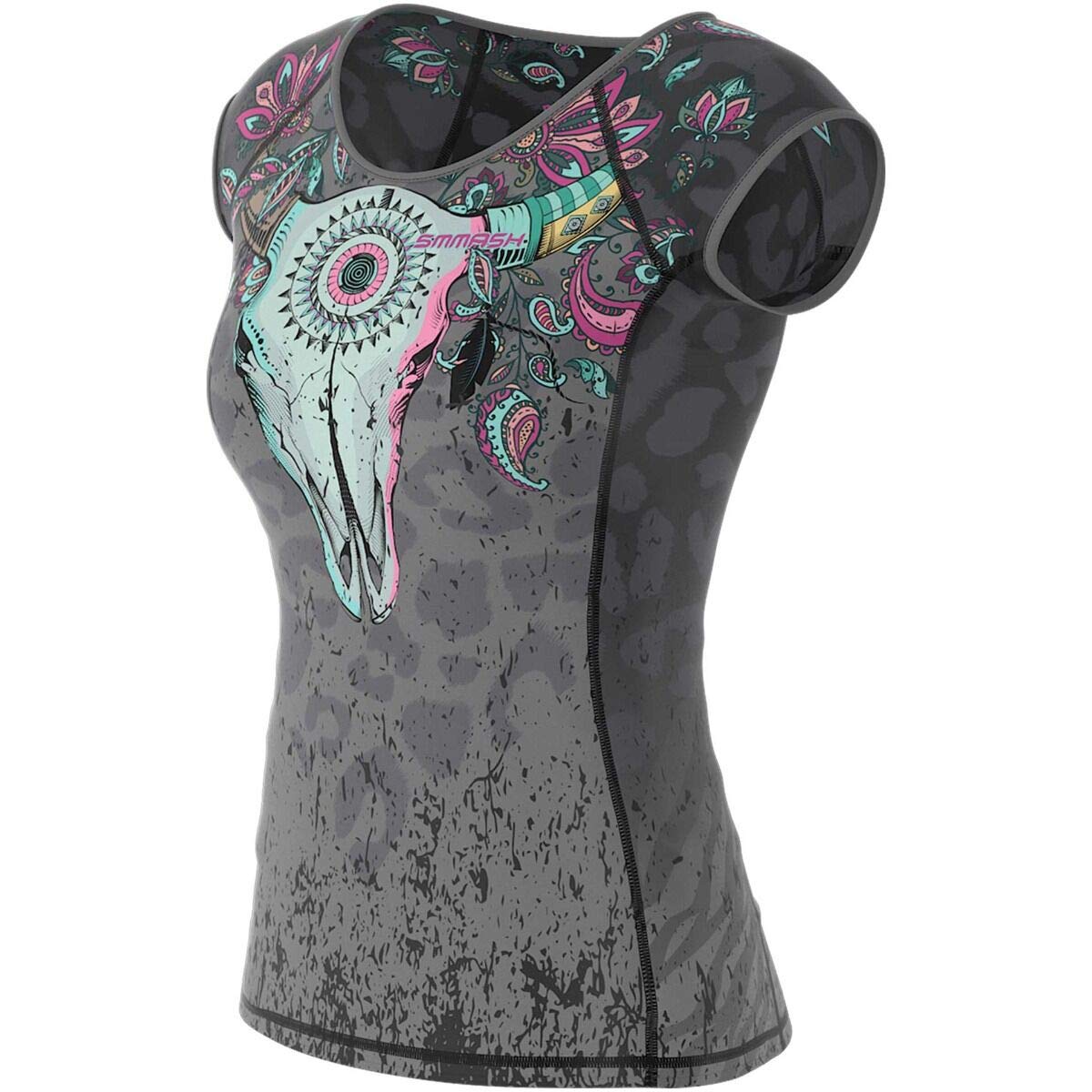 SMMASH Camicia Funzionale Camicia da Donna A Compressione Camicia Sportiva A Manica Corta Traspirante con Tecnologia Seconda Pelle Fitness Top Outdoor
