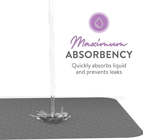 Miniatura 4 de Inspire Almohadillas para cama de incontinencia reutilizables grises que ocultan las manchas, protector de colchón impermeable, para adultos, bebés