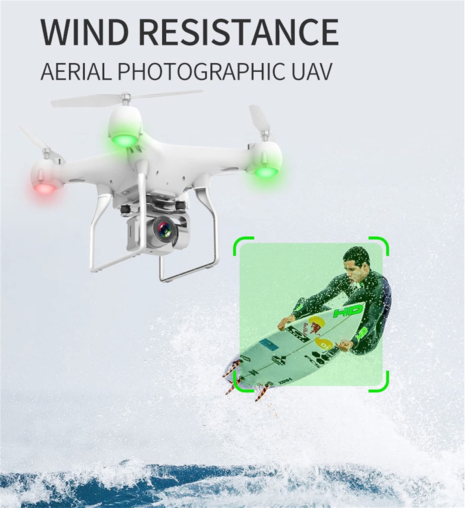 Drone, fotografia lotnicza 4K HD UAV, quadkopter UAV, odleg艂o艣膰 zdalnego sterowania 120M, wyposa偶ona w kamer臋 przeciwwstrz膮sow膮 ESC, obs艂uguje fotografi臋 lotnicz膮 podczas lotu morskie