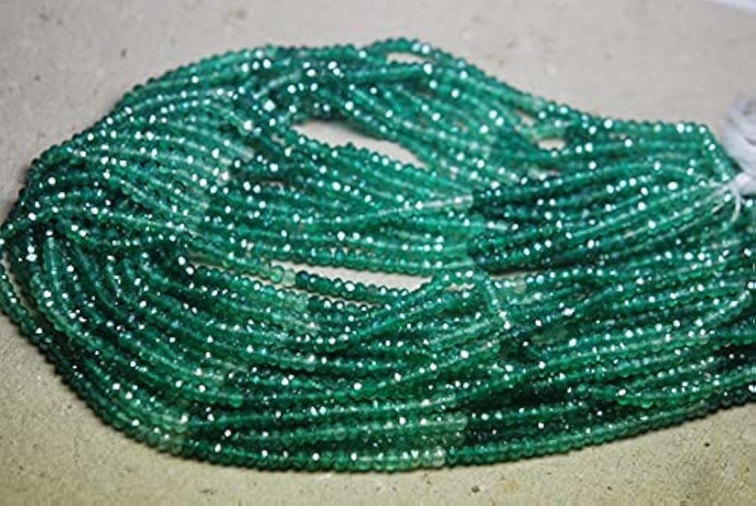 Green Onyx Faceted Rondells 3.5mm perles naturelles pour création de bijoux d'été