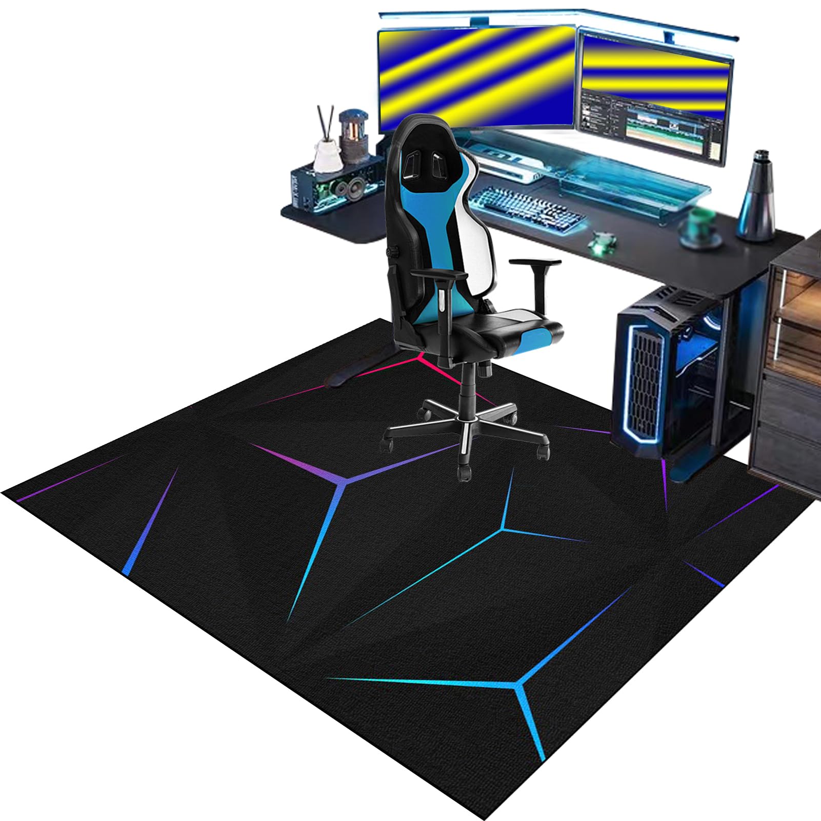 Floor Protector for Office Chair, Gaming Chair Mat for Hard floor, Office Carpet Protector Chair Mat for Home Office, Under Desk Office Rug, Computer Desk Chair Mat for Rolling Chair 120 x 150 cm