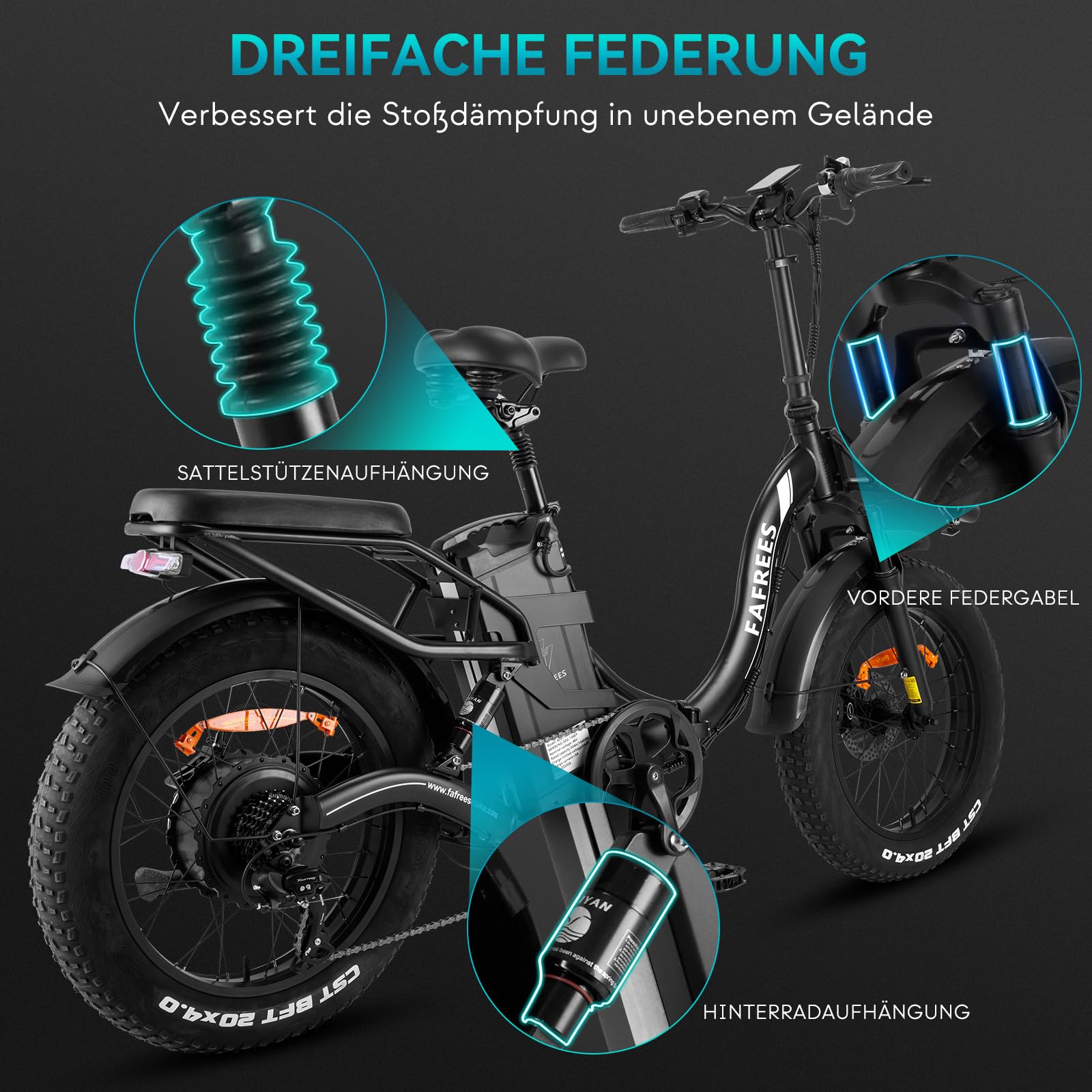 Fafrees F20 MAX E-Bike – 20 Zoll Fatbike, 48V 22,5Ah Samsung-Akku, 150kg Traglast, Klapprad Mit Bremslicht & Shimano 7-Gang Fafrees F20 MAX E-Bike – 20 Zoll Fatbike, 48V 22,5Ah Samsung-Akku, 150kg Traglast, Klapprad Mit Bremslicht & Shimano 7-Gang