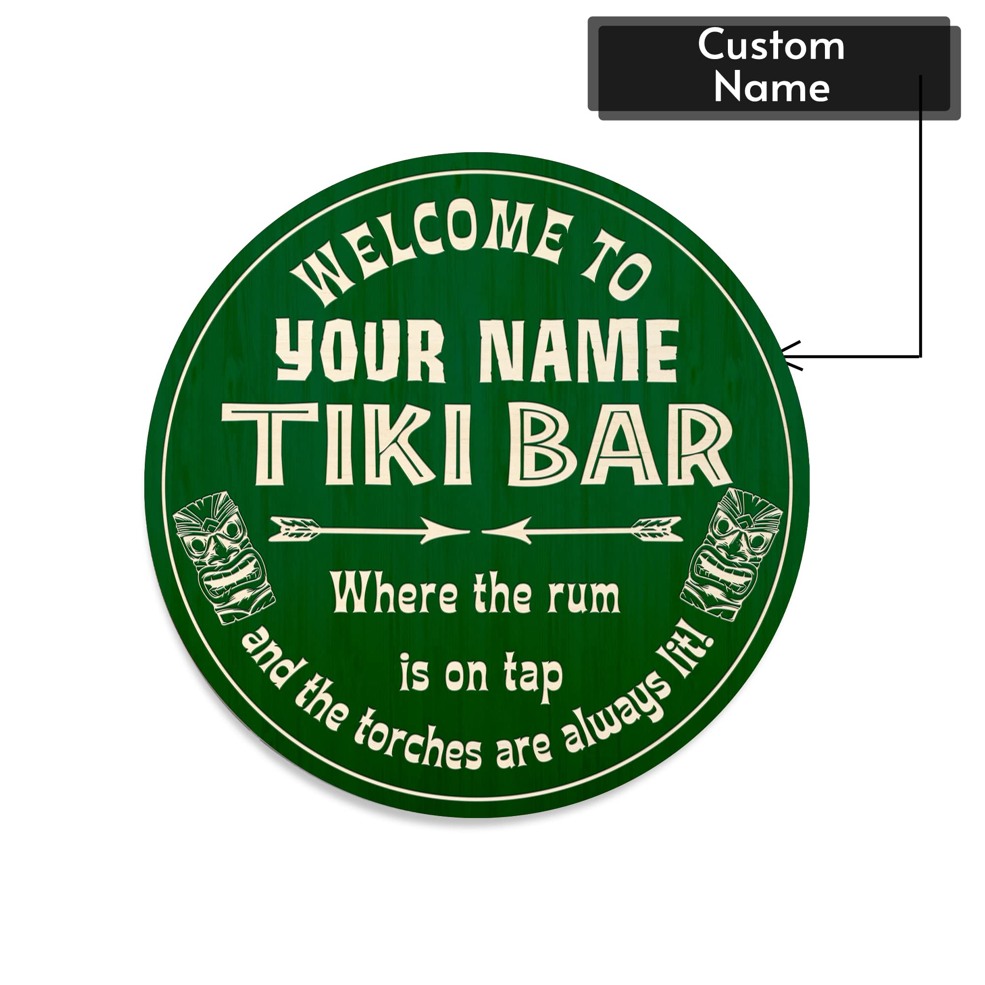 Custom Tiki Bar Sign – Personalized Wooden Name Sign Custom Tiki Bar Sign – Personalized Wooden Name Sign