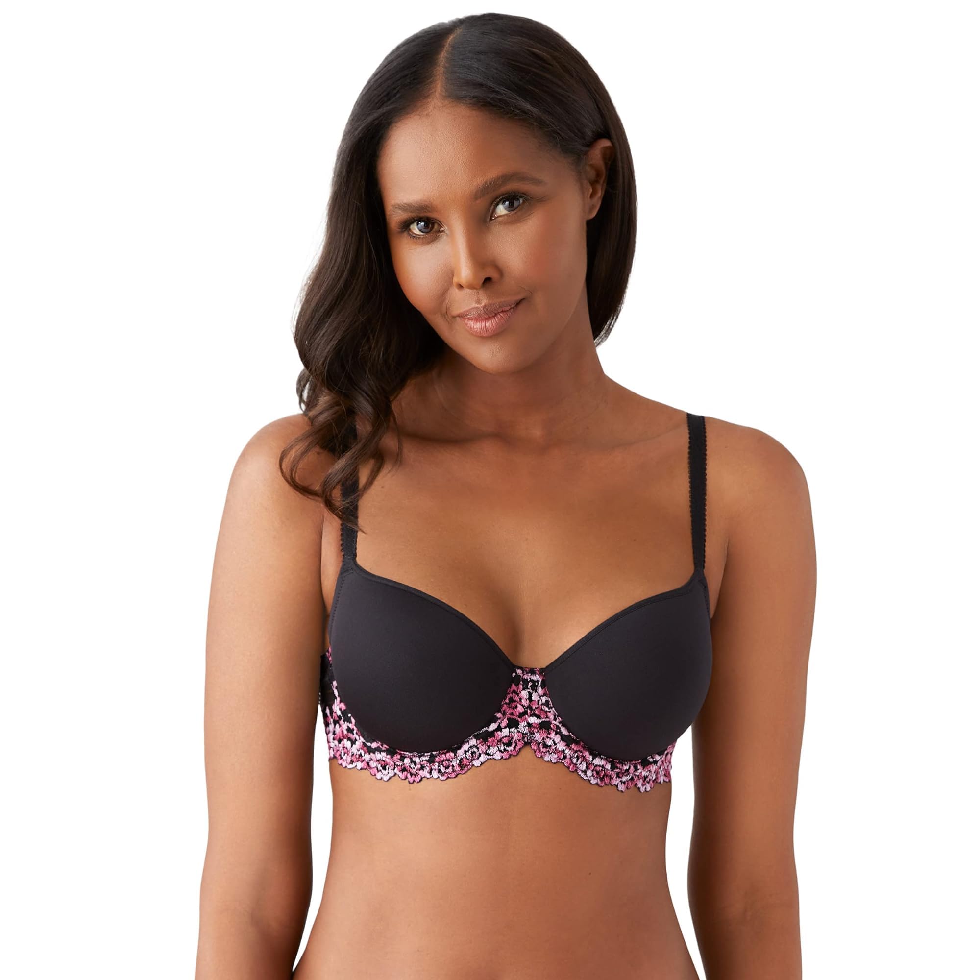 Wacoal Women's Black/Berry Multi Embrace Lace Contour Bra, 32C