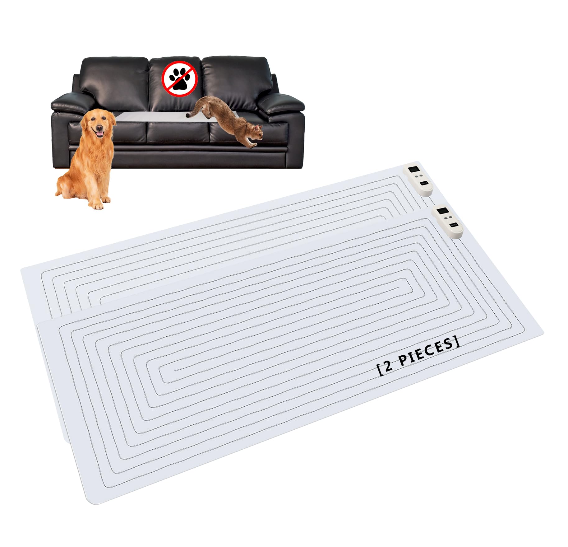 2 Rechargeable Pet Shock Mats Same Size