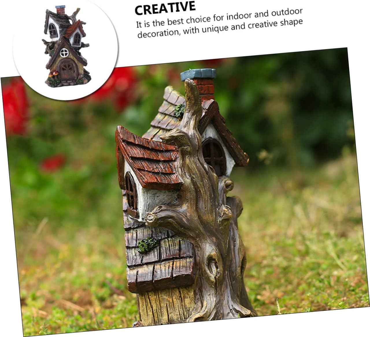 SUPVOX Micro Landscape Resin House Shape Decor for Garden Bonsai Charming House Ornament for Outdoor Gardening Home Decoration Weather Resistant Crafts