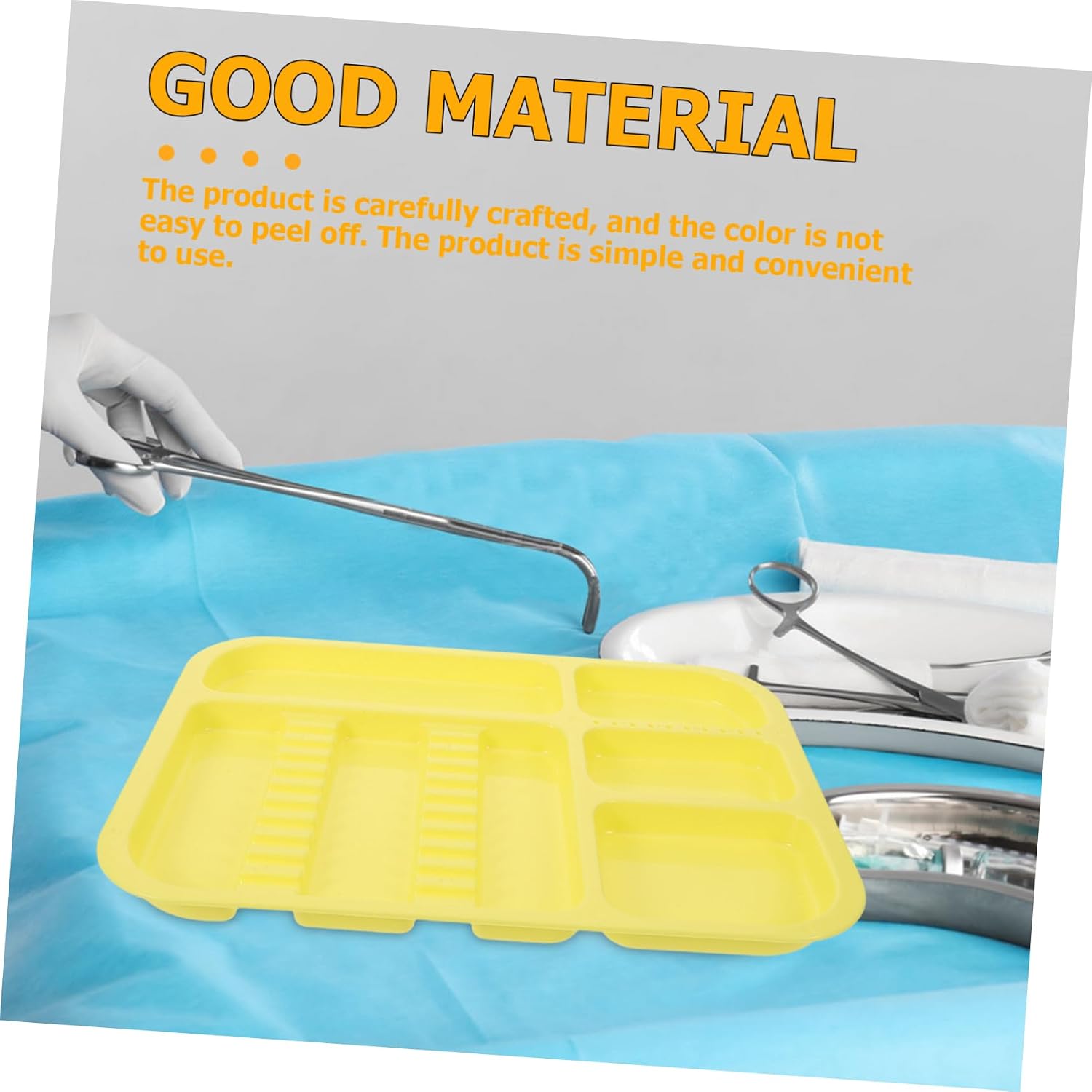 OUNONA 2pcs Divided Portable Tray Plastic Storage Plate for Tools Jewelry Items Scratch-Resistant Design