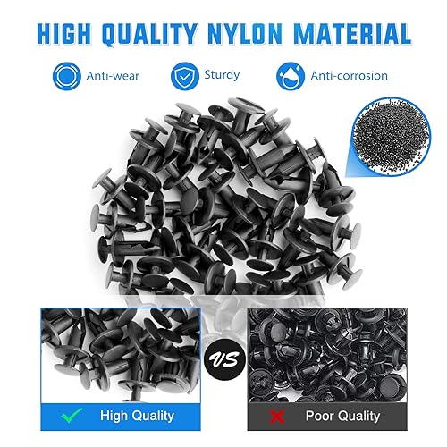 Miniatura 3 de Yesker Clips para parachoques de automóvil, clips de remache de sujeción de parachoques de empuje, retenedores de plástico de nailon de 0.315 in