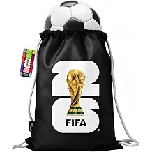 FIFA World Cup 2026 Officially Licensed Drawstring Backpack - Nylon Drawstring Bag Large Capacity for Sports, Gym Sackpack for Men Women, Travel & Daily Use, White