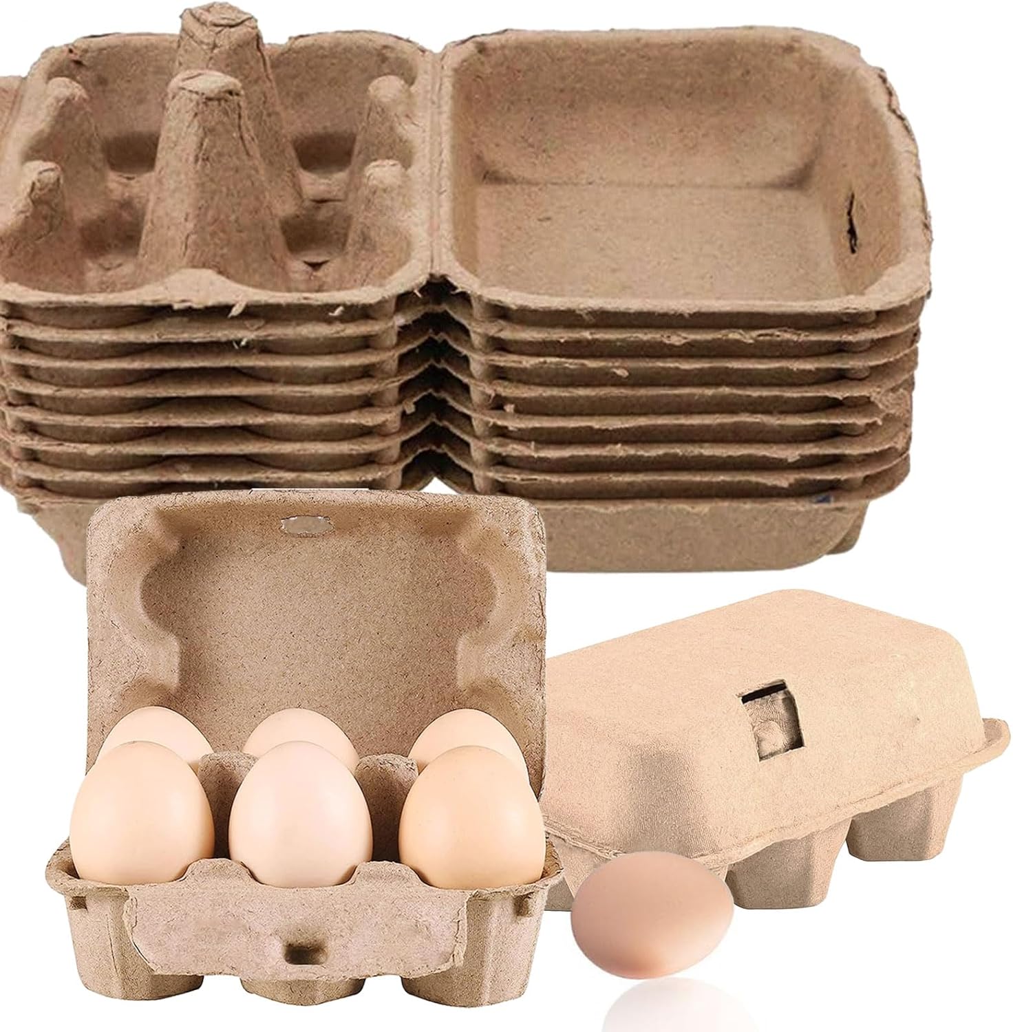 Amazon.com: SAFEEX Egg Cartons Pack of 8 Empty Egg Cartons – Half Dozen ...