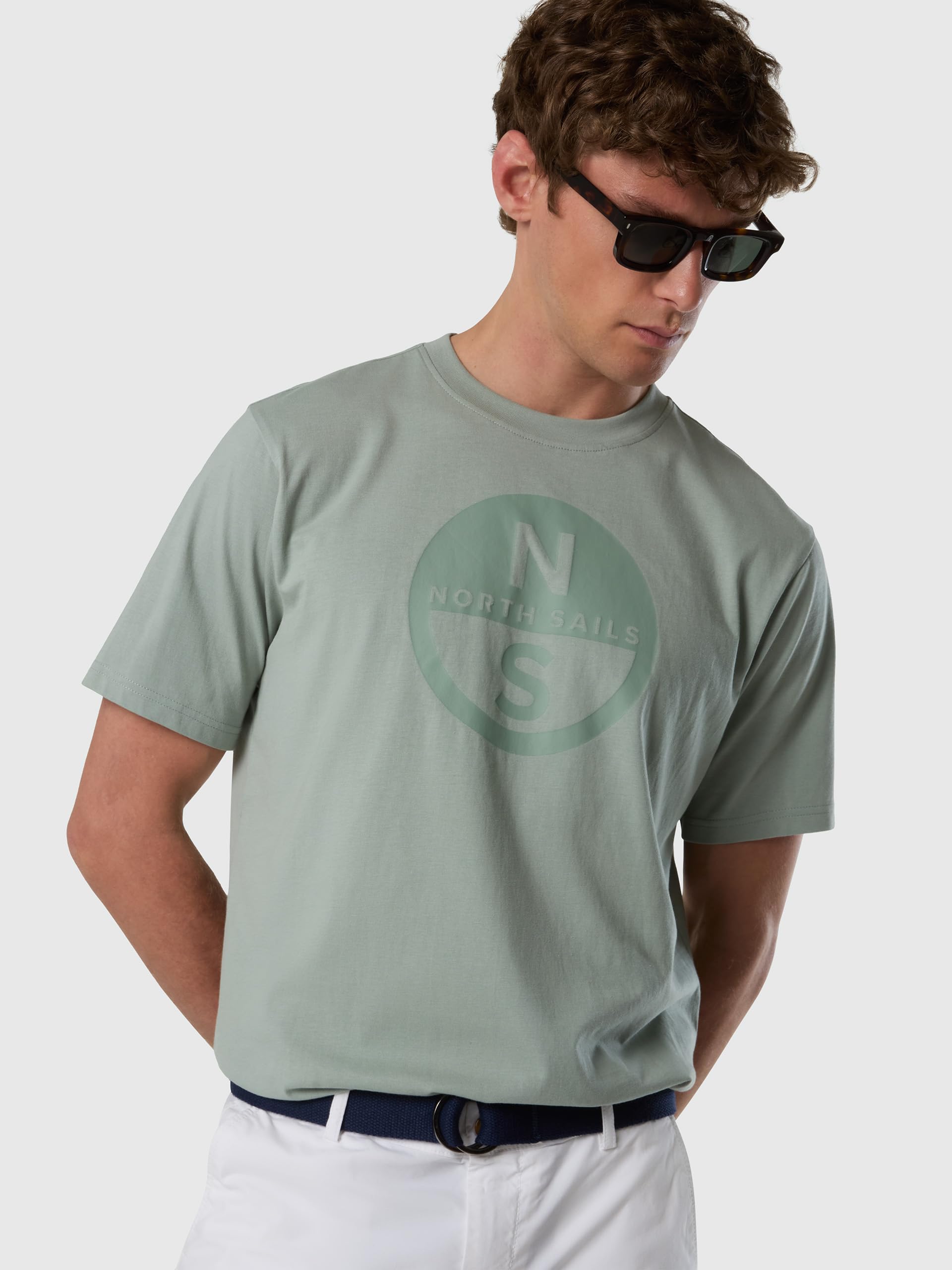 NORTH SAILS ML męska koszulka z bawełny organicznej z logo Maxi