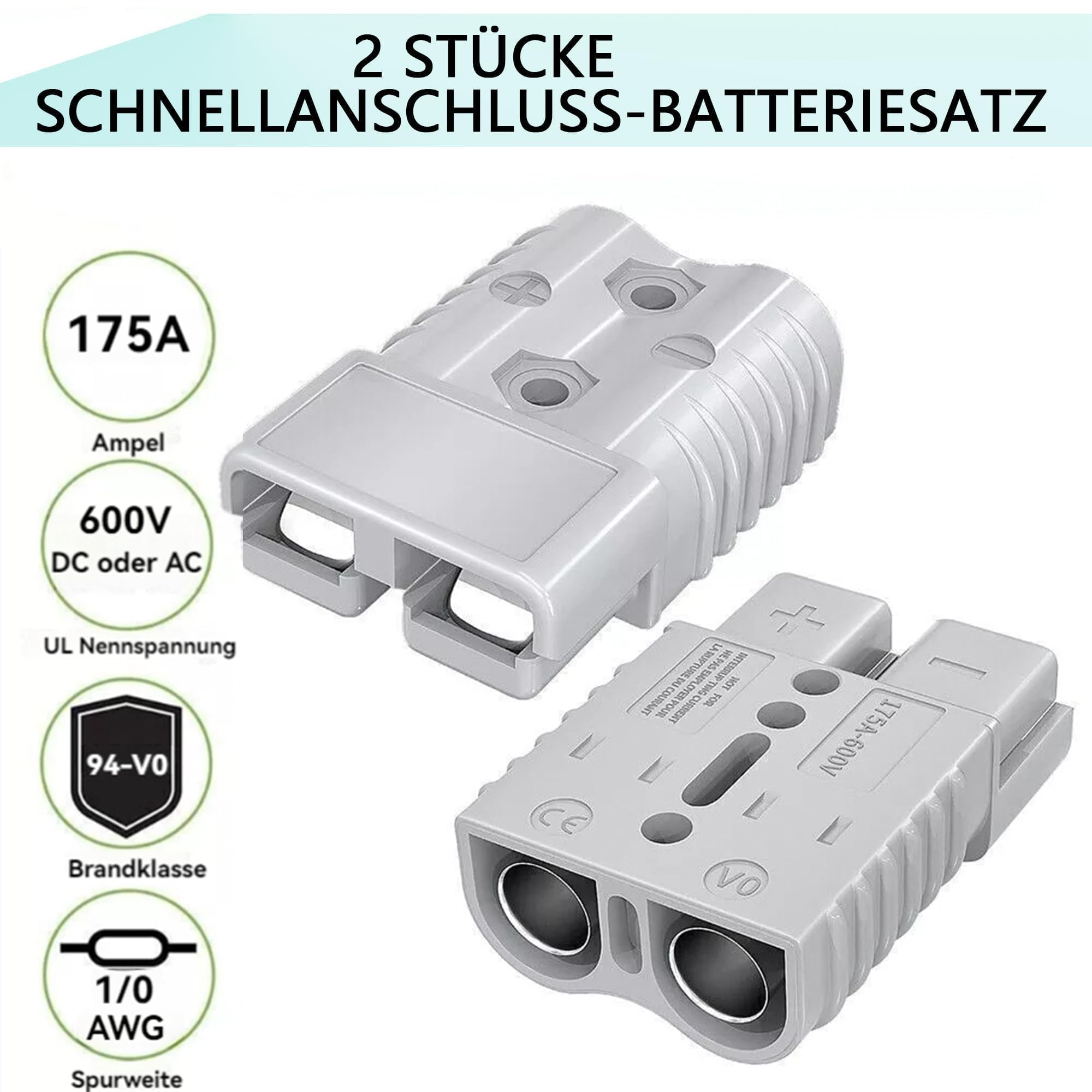 2er-Set 175 A Anderson-Stecker Batterie-Schnellkupplung – Ideal Für Starkstrom