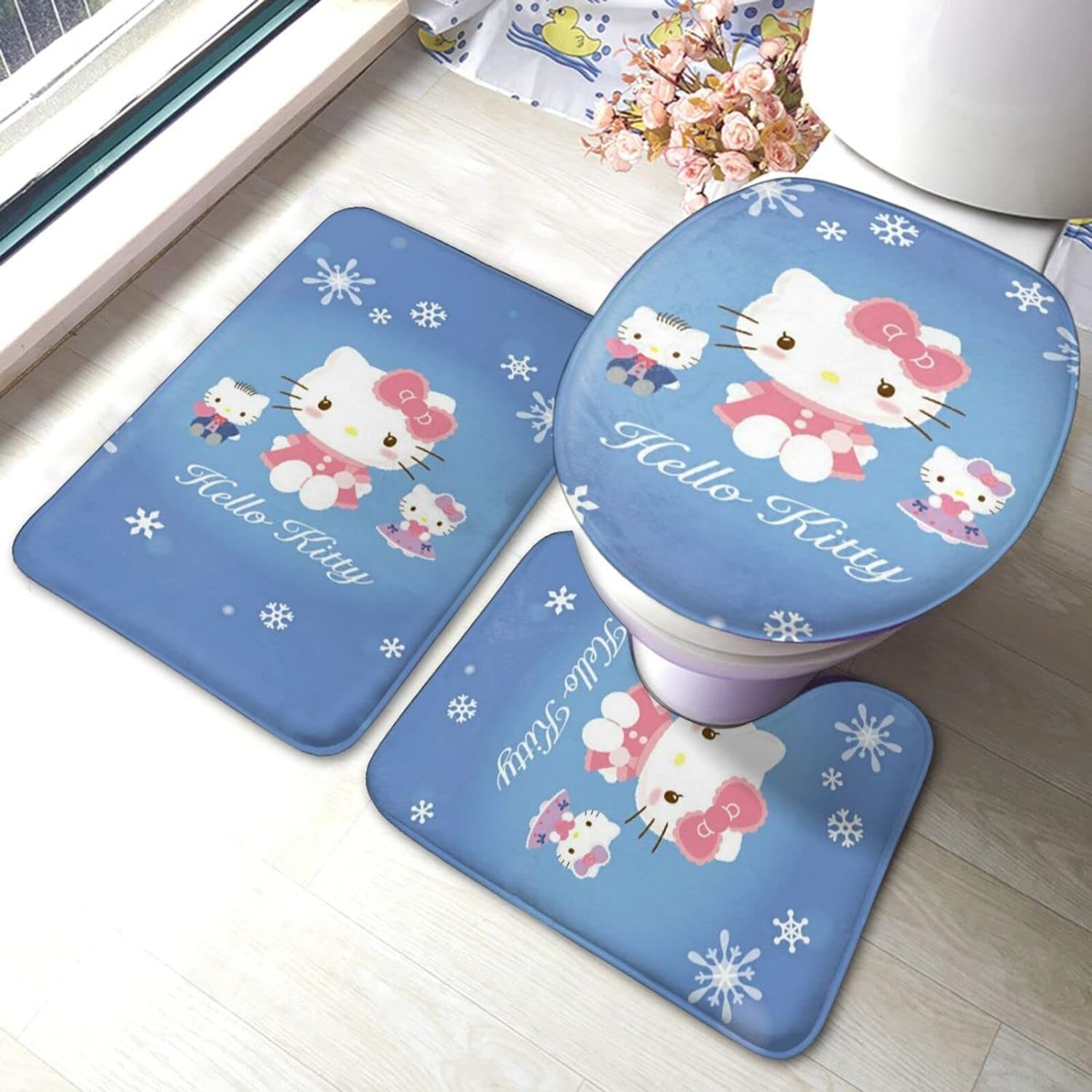 Amazon | バスマット ハローキティ トイレマット トイレマット3点 