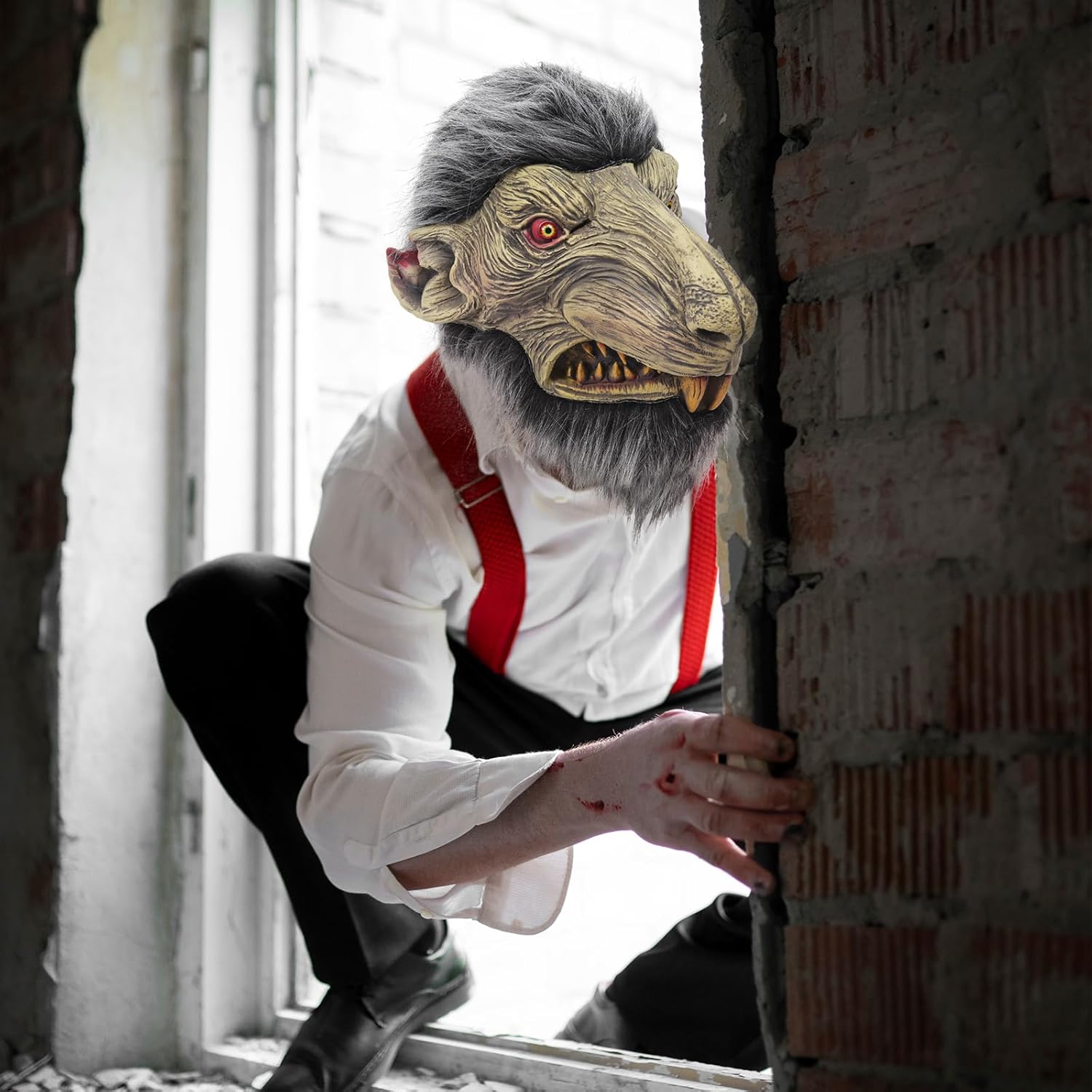 Scars Rat Head Mask Animal Mouse Mask Adult for Halloween Costume Party Prop - Image 6