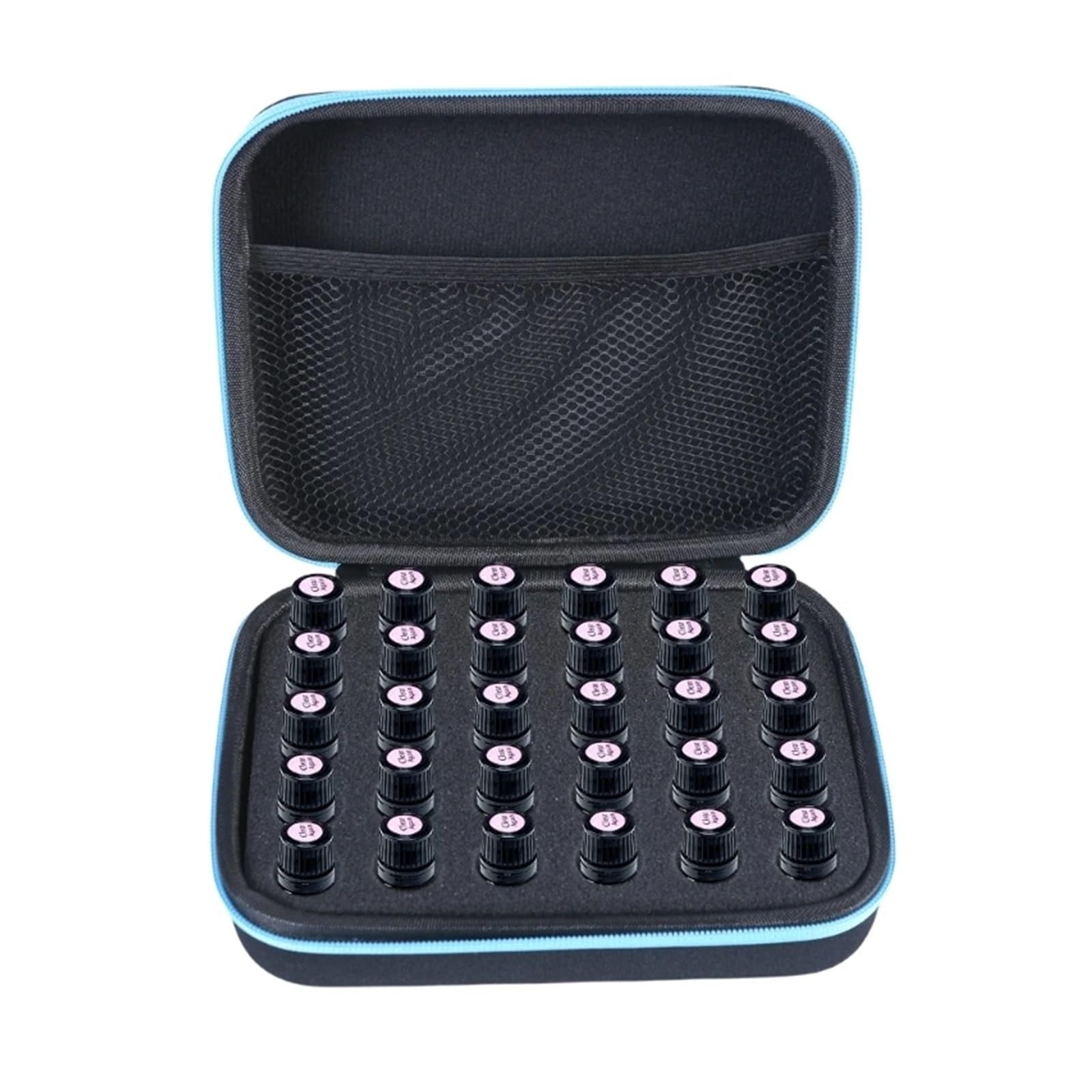 MEYTXOA Essential Oil Carrying Case Compact Essential Oils Holder With 120 Grids 5-10ML Bottle Capacity Protective For Aromatherapy Enthusiasts(Blue-30 Grids)