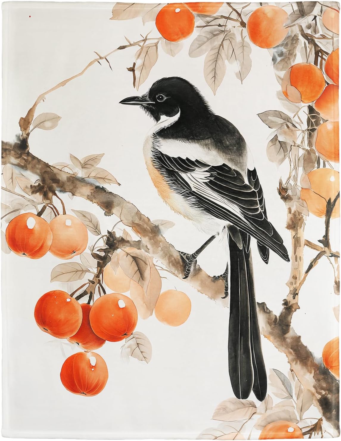 Lotus & Koi Fish Blanket, Traditional Art Home Decor, Super Soft Fleece Throw Blankets for Couch Sofa Bed, 60" x 80"