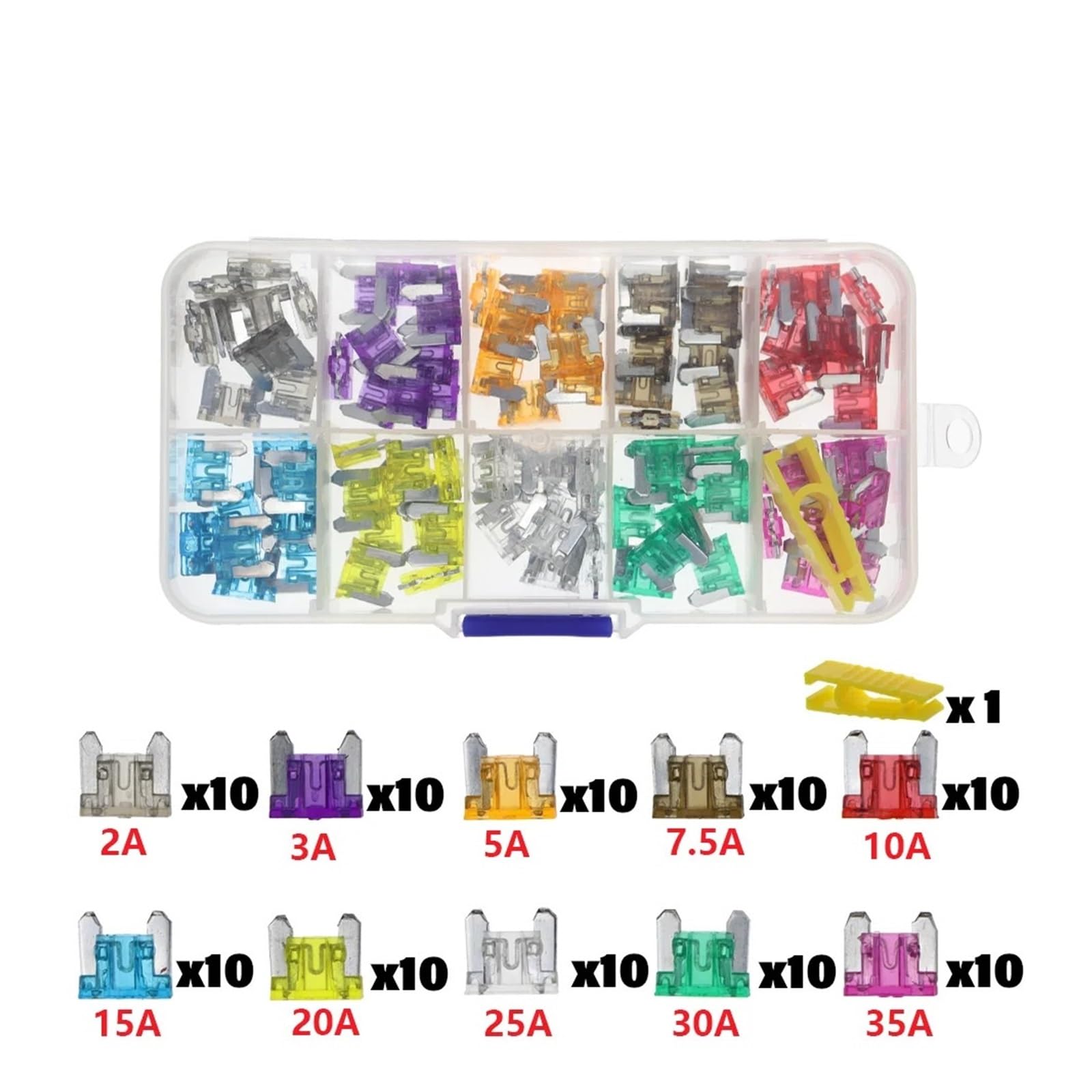 100PCS 32V Auto Sicherung Kit Sicherung automatische LKW Sicherung Sicherung Sicherung Einsatz Xenon Lampe Versicherung Auto Zubehör (Color : LED Mini 50PCS)