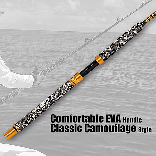 Miniatura 3 de Fiblink Caña de pesca de barco convencional de 1 pieza para agua salada en alta mar de 6 pies