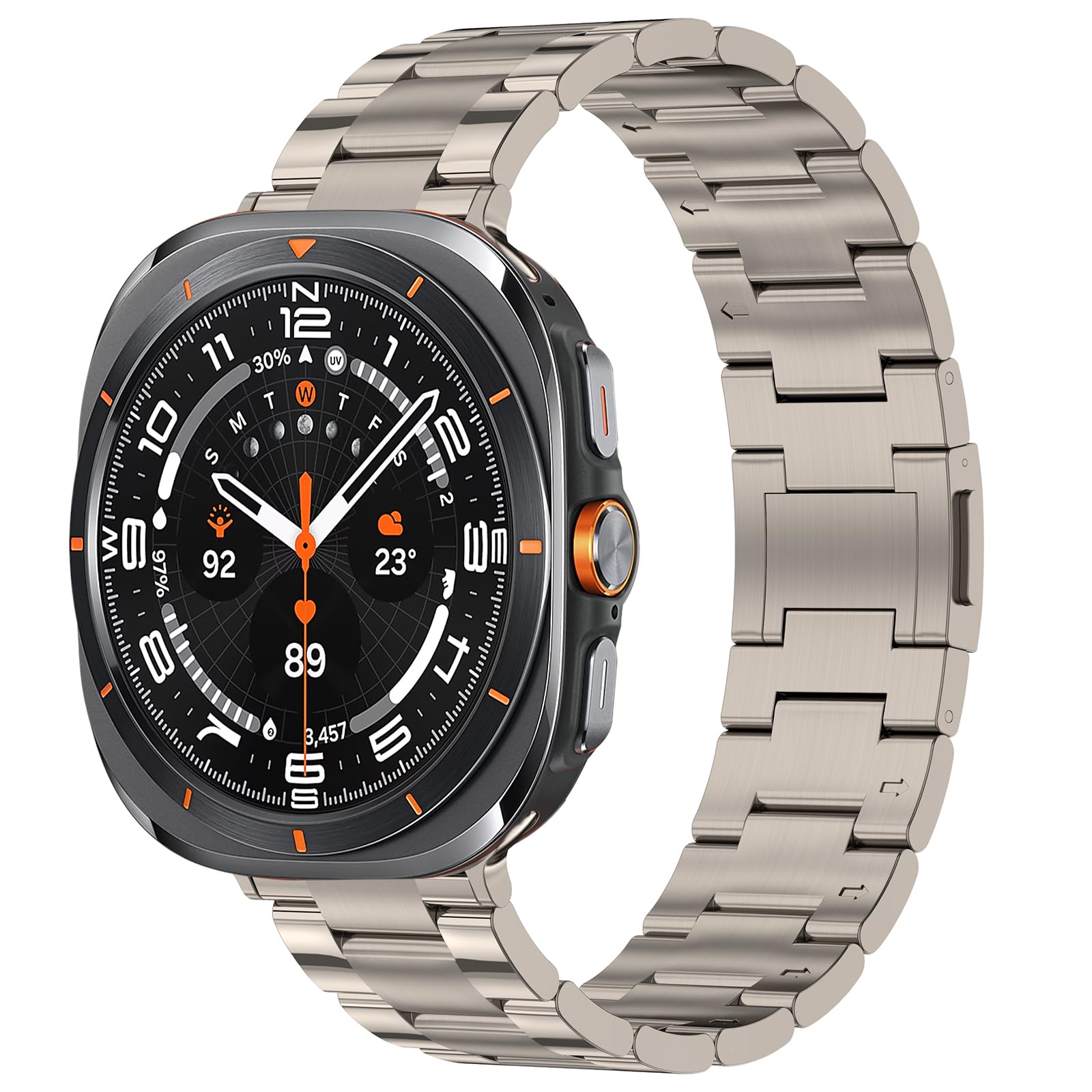 Luxury Titanium Band Compatible with Galaxy Watch Ultra Bands 47mm(2024) for Men Wmen, Adjustable Titanium Metal Strap with Magnetic Buckle Replacement for Samsung Galaxy Watch 7 Ultra 47 mm