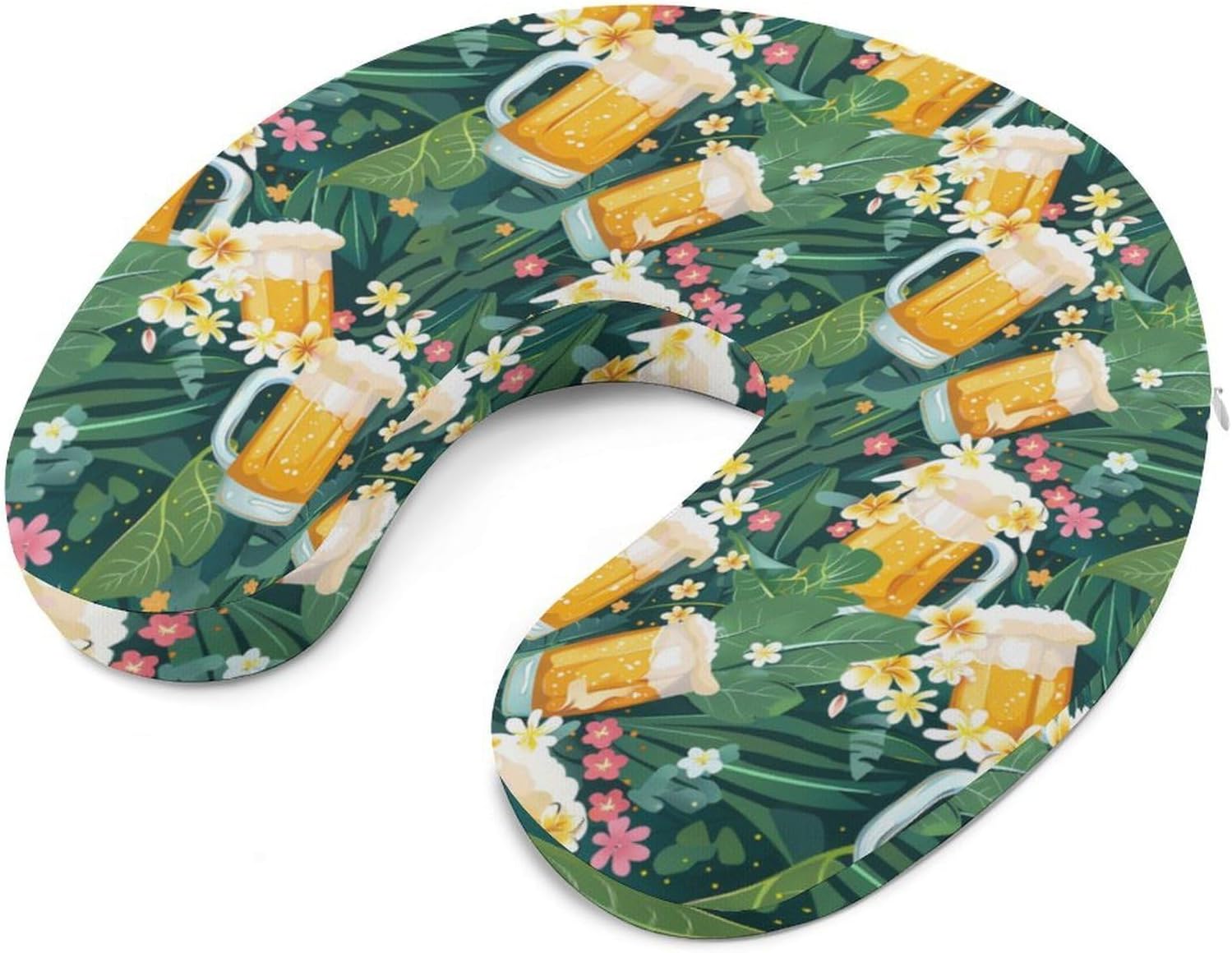 Leaf Beer Travel Pillow U Shape Neck Pillow Washable Pillowcase for Sleeping Chair