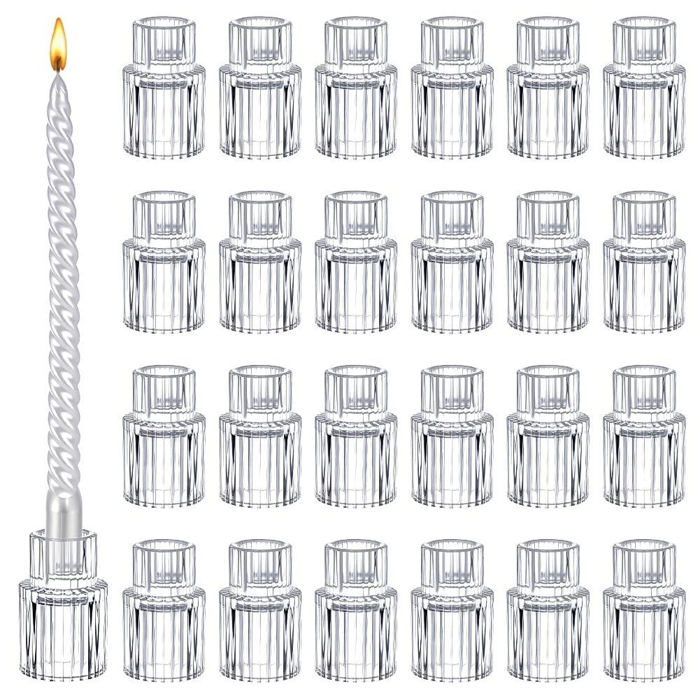 24 portacandele in vetro appuntito, piccolo candelabro, decorazione da tavolo, centrotavola in grandi quantità, per feste di Natale, soggiorno, cena, decorazioni per la casa, feste di addio