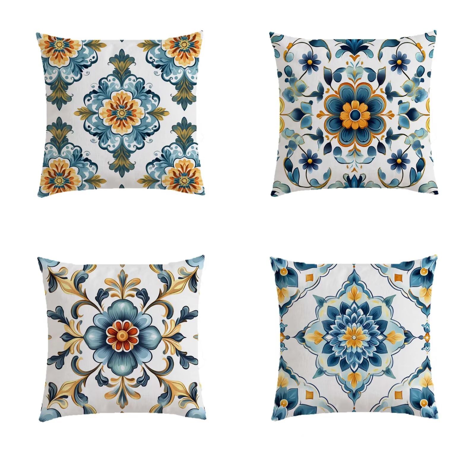 Housse Coussin Exterieur Bohème pour Canapé de Jardin et Décoration de Terrasse Fleurie
