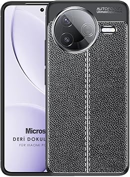 Microsonic Xiaomi Poco F7 Pro K l f Deri Dokulu Silikon Siyah [Poco F7 Pro ile Uyumlu K l f - Siyah]
