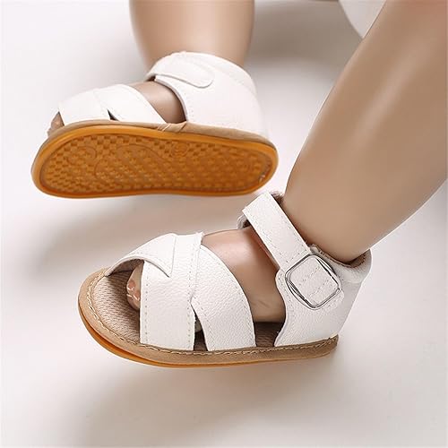 Miniatura 3 de SOFMUO Sandalias brillantes con lazo para bebés, niñas y niños, suela de goma antideslizante y suave de primera calidad, zapatos de verano para