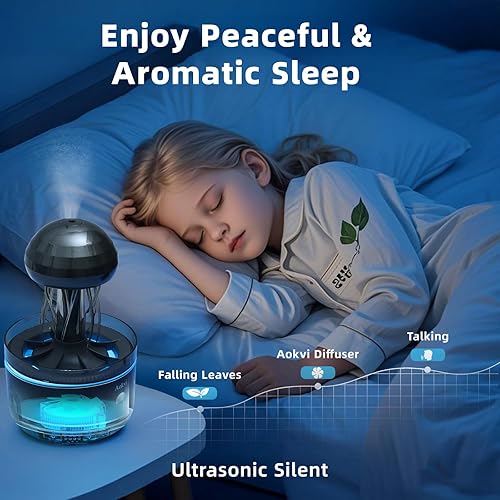 Miniatura 4 de Difusor de aceite esencial de medusa de 10.1 fl oz, difusor de niebla de aromaterapia silencioso para aceites esenciales, con 7 luces LED que